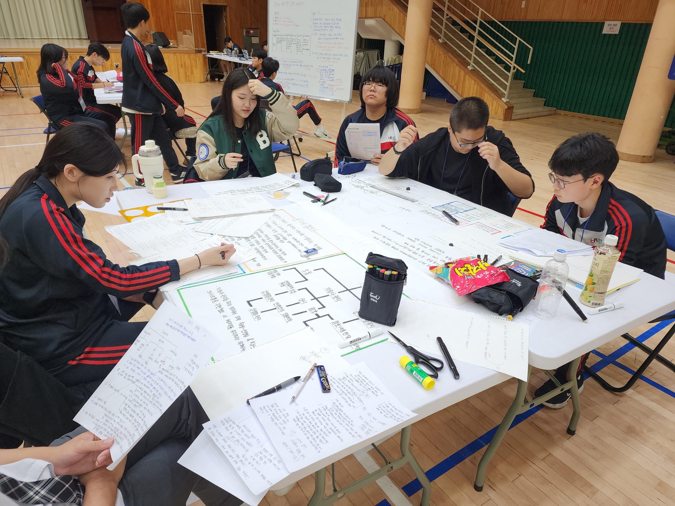 팀 작업 장면